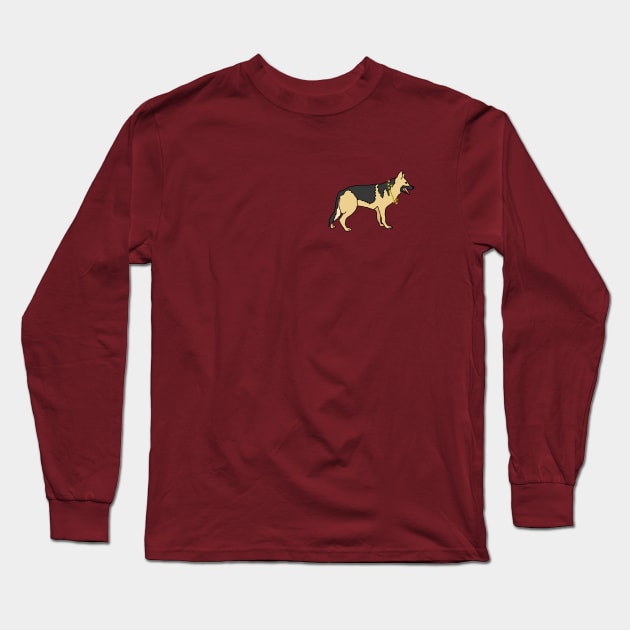 Festive German Shepherd Long Sleeve T-Shirt by Art by Lex